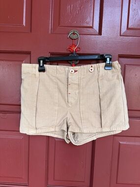 Free People Tan Corduroy High-Rise Jean Shorts NWOT